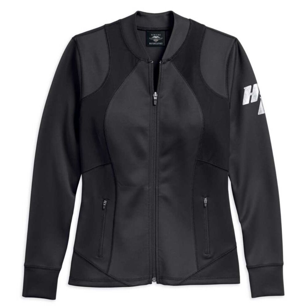 Harley Davidson Mesh Overlay Active Jacket Black Size S Zip-Up Moto HD Pockets